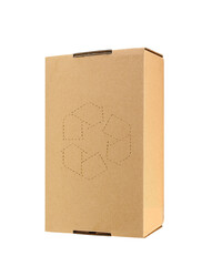  cardboard box or Brown corrugated carton box   isolated on white background with clipping path included.