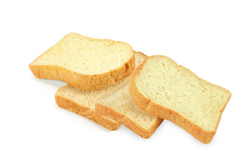 Slices of bread isolated on white background with clipping path