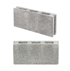 Concrete block or cement block isolated on white with clipping path