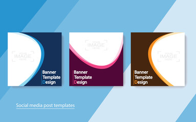 set banner social media post design.