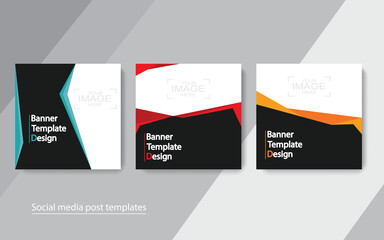 set banner social media post design.