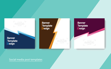 set banner social media post design.