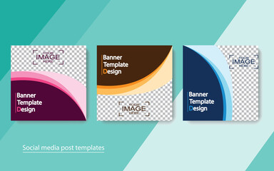 set banner social media post design.