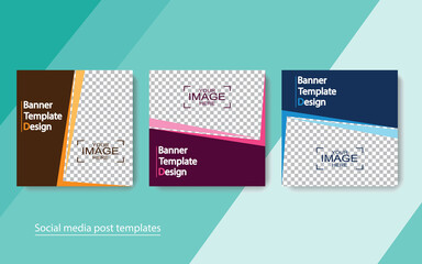set banner social media post design.