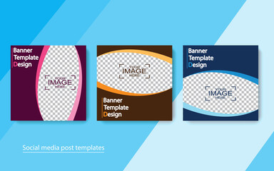 set banner social media post design.