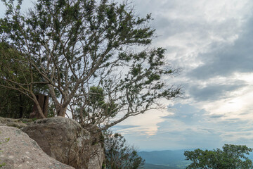 
Cliff with beautiful views and steep cliffs of Hua Nak at Chaiyaphum Thailand