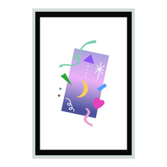 Minimalist style geometric abstract illustration for wall decoration, postcard cover design, or brochure, vector EPS10