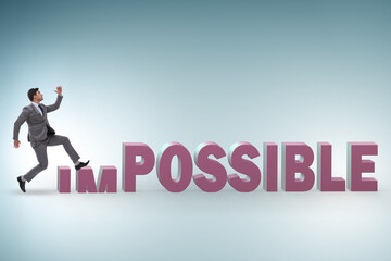 Businessman in impossible business concept