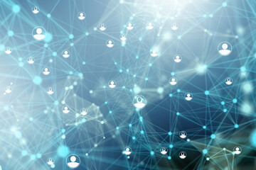 Social network concept with people connecting