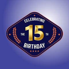 15 Year Anniversary Vector Template Design Illustration