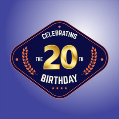 20 Year Anniversary Vector Template Design Illustration