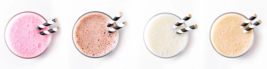Gordijnen Set of  Milk Shakes, Smoothies © mizina