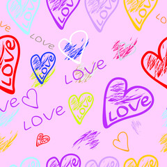 seamless pattern with hearts