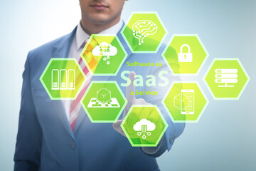 Software as a service - SaaS concept with businessman