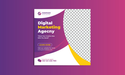 Obraz premium Digital marketing agency social media post, creative marketing, corporate marketing social banner template.