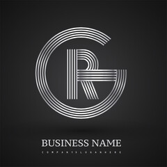 Letter GR logo design circle G shape. Elegant silver colored, symbol for your business name or company identity.