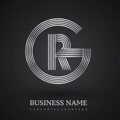 Letter GR logo design circle G shape. Elegant silver colored, symbol for your business name or company identity.