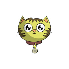 Cute fun cartoon cat portrait