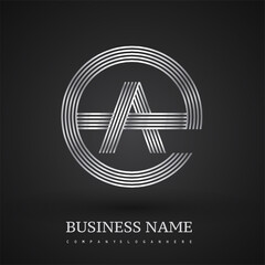 Letter AE logo design circle G shape. Elegant silver colored, symbol for your business name or company identity.