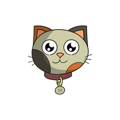 Cute fun cartoon cat portrait
