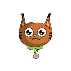 Cute fun cartoon cat portrait