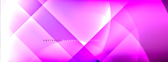 Vector abstract background - circle and cross on fluid gradient with shadows and light effects. Techno or business shiny design templates for text