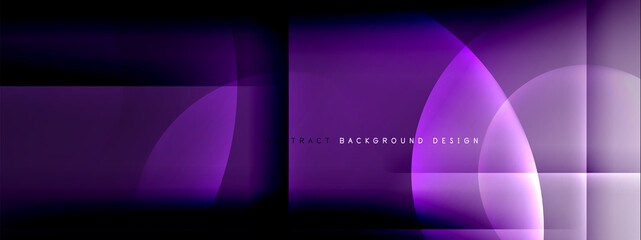 Vector abstract background - circle and cross on fluid gradient with shadows and light effects. Techno or business shiny design templates for text