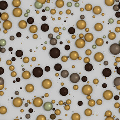 Seamless pattern of precious multicolored, shiny pearls. Print for paper or fabric or jewelry packaging. 3d illustration