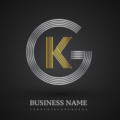 Letter KG logo design circle G shape. Elegant silver and gold colored, symbol for your business name or company identity.