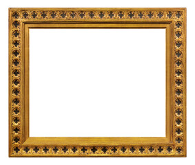 Fototapeta premium Golden frame for paintings, mirrors or photo isolated on white background