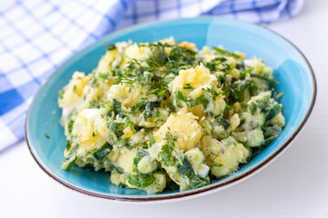 Turkish style food; potato salad