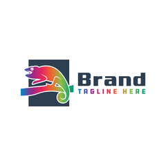 chameleon animal modern logo © idealis