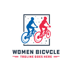 two female cyclists logo