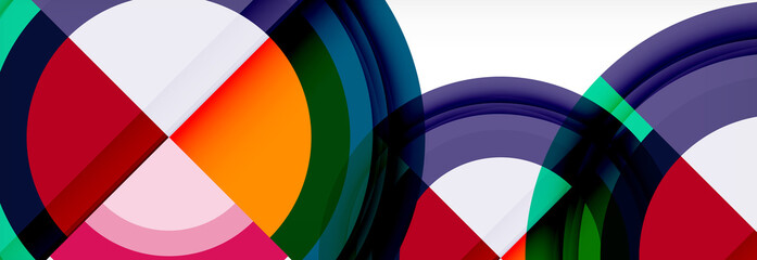 Obraz premium Round shapes, triangles and circles. Modern abstract background