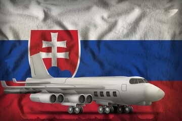 bomber on the Slovakia state flag background. 3d Illustration