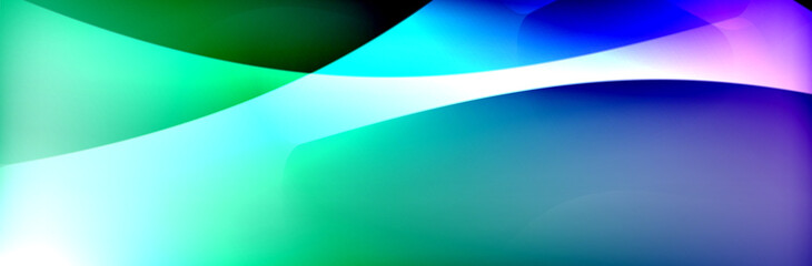 Fluid gradient neon color waves, vector abstract background