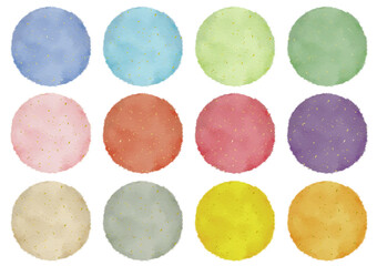 和紙フレーム07【円/暗色】