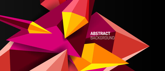3d low poly abstract shape background vector illustration