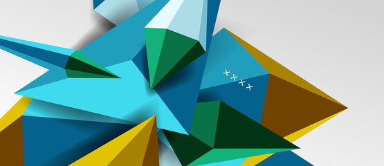 3d low poly abstract shape background vector illustration