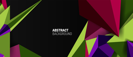 3d low poly abstract shape background vector illustration