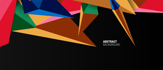 3d low poly abstract shape background vector illustration