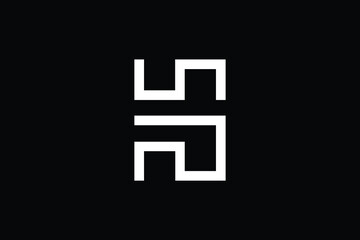 Minimal Innovative Initial SH logo and HS logo. Letter S H HS SH creative elegant Monogram. Premium Business logo icon. White color on black background