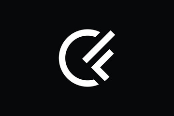 Minimal Innovative Initial CF logo and FC logo. Letter C F FC CF creative elegant Monogram. Premium Business logo icon. White color on black background