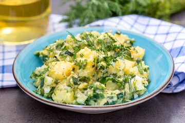 Turkish style food; potato salad