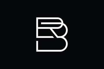 Minimal Innovative Initial BR logo and RB logo. Letter B R BR RB creative elegant Monogram. Premium Business logo icon. White color on black background