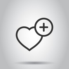 Wishlist icon in flat style. Like document vector illustration on white isolated background. Favorite list business concept.