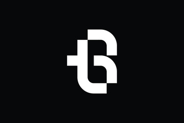 Minimal Innovative Initial TR logo and RT logo. Letter TR RT TB BT creative elegant Monogram. Premium Business logo icon. White color on black background