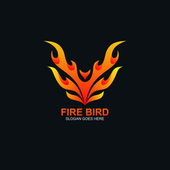Fire bird logo design vector