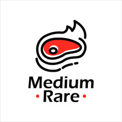 barbecue meat logo vector graphic label design or roasted food and beverage poster template idea