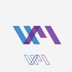 Letter W and M vector design illustration